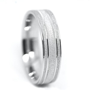 Sterling Silver Wedding Band Men • 6MM 925 Silver Ring • Silver Jewelry for Men