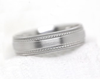 Handcrafted 925 Silver Men's & Women's Wedding Rings • Engraved Couples Bands • Matching His and Hers Jewelry • 6MM