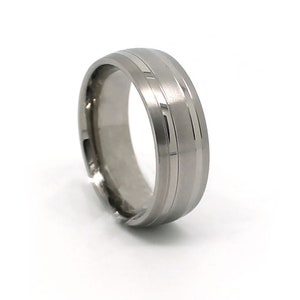 8mm titanium wedding band. brushed titanium wedding ring