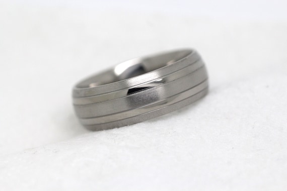 Mens Wedding Band Titanium Jewelry for Men • Mens Wedding Ring • 8MM