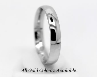 4mm 10K Gold Mens Wedding Band Women • Plain Simple Wedding Band • Classic Gold Wedding Ring