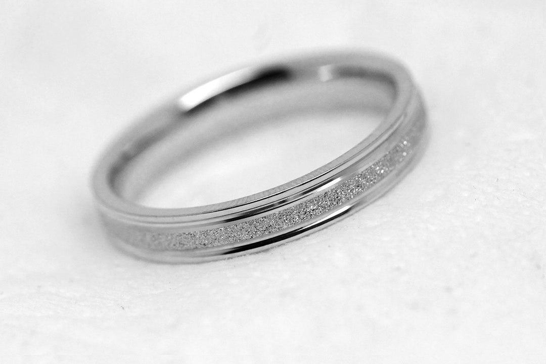 3mm Solid Silver Wedding Ring for Women in 925 Silver Ring Sparkly Ring