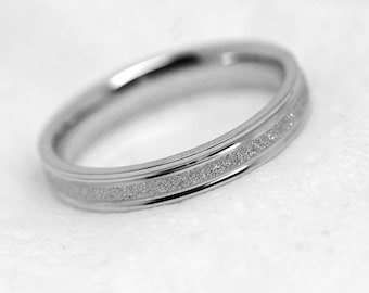 3mm Solid Silver Wedding Ring for Women in 925 Silver Ring Sparkly Ring 925 Sterling Silver Thin gold band Women wedding band