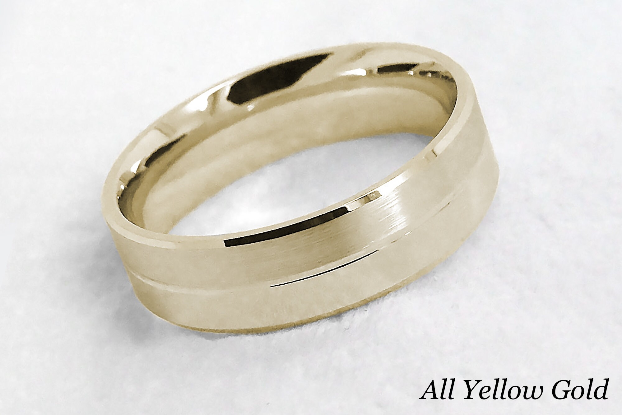Bague Homme Or Jaune Massif 10 Carats Deux Tons - Largeur 10,9 Mm, Taille 10, Avec CZ - Neuf Sans Emballage