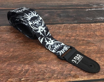 Vtar Vegan UK Made Tattoo Skull Guitar Strap