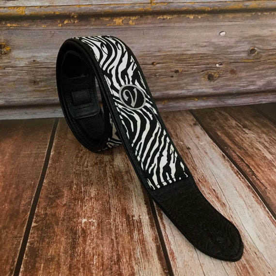 Zebra cheap guitar strap