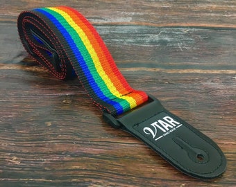 Vtar Vegan UK Made Rainbow Colourful Stylish Guitar Strap