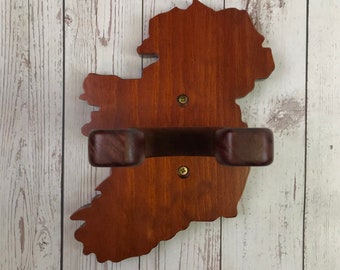 Handmade Brown Wooden Guitar Wall Hanger - Unique Ireland Design