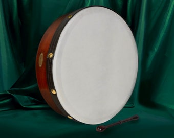 Dannan Handmade Vegan 16" Bodhran Irish Hand Drum with Beater