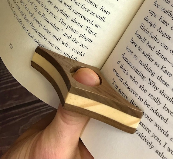 Support de page pour livre de pouce – Accessoires de livre de pouce faits à  la main en noyer – Accessoires de lecture en bois pour lire au lit –
