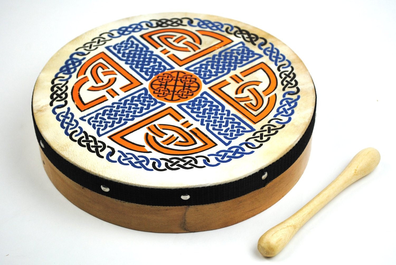 10 Diameter Wooden Irish Bodhran Bodhrán with Celtic Etsy