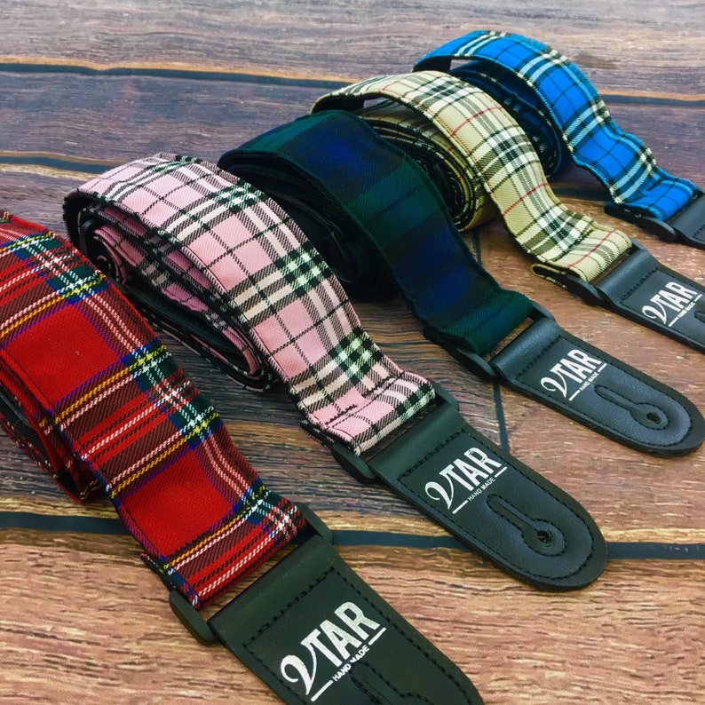 Handmade Tartan Plaid Guitar Strap by VTAR With Adjustable Etsy