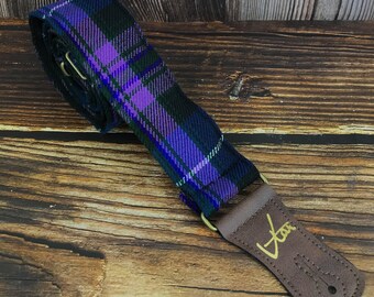 Handgefertigter schottischer Tartan 70er VTAR Vegan Gitarrenband - Pride of Scotland