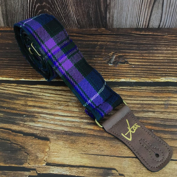 Handmade Scottish Tartan 70's VTAR Vegan Guitar Strap - Pride of Scotland