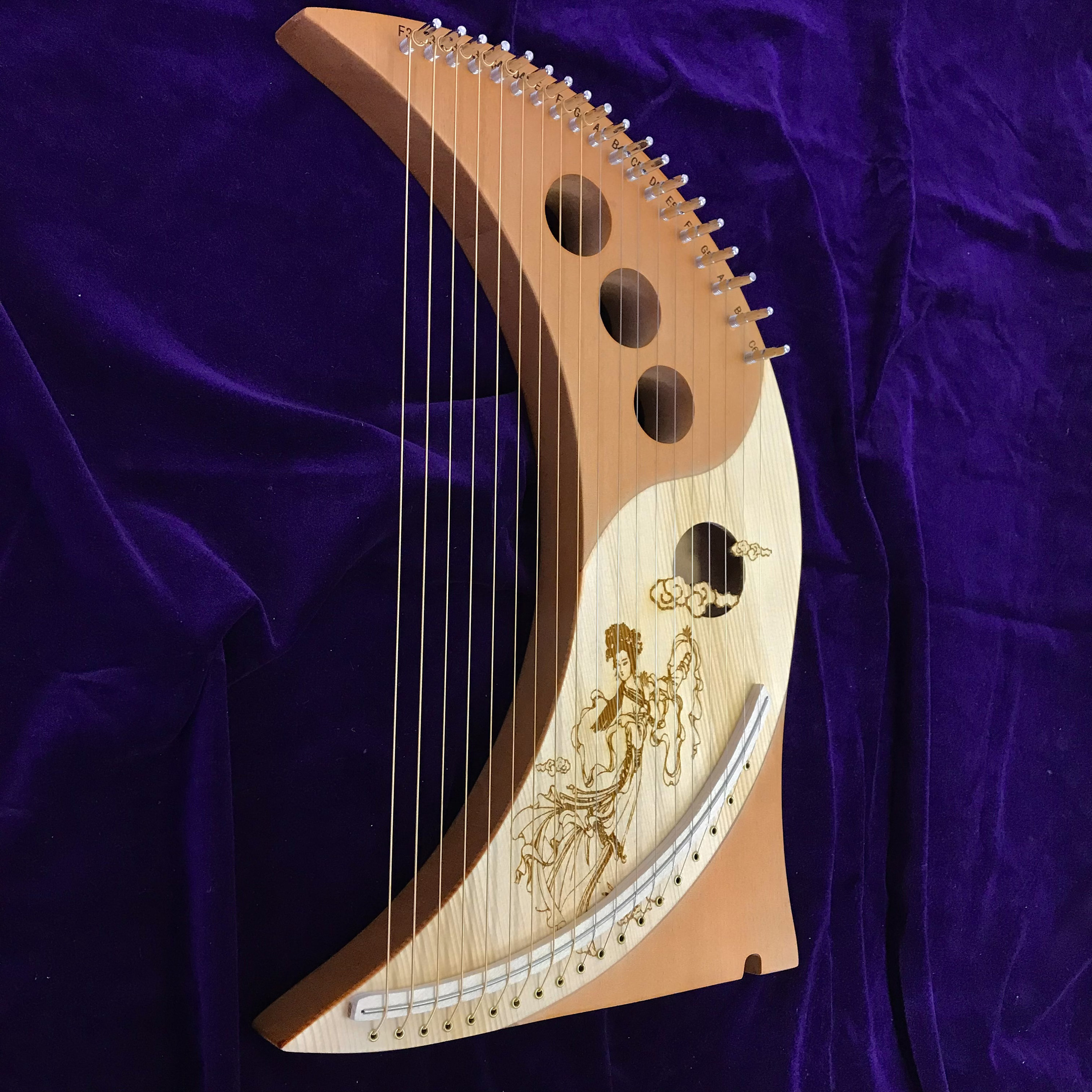 Wooden 19 String Harp Moon Lyre Harp for Adult Moon Wood - Etsy UK