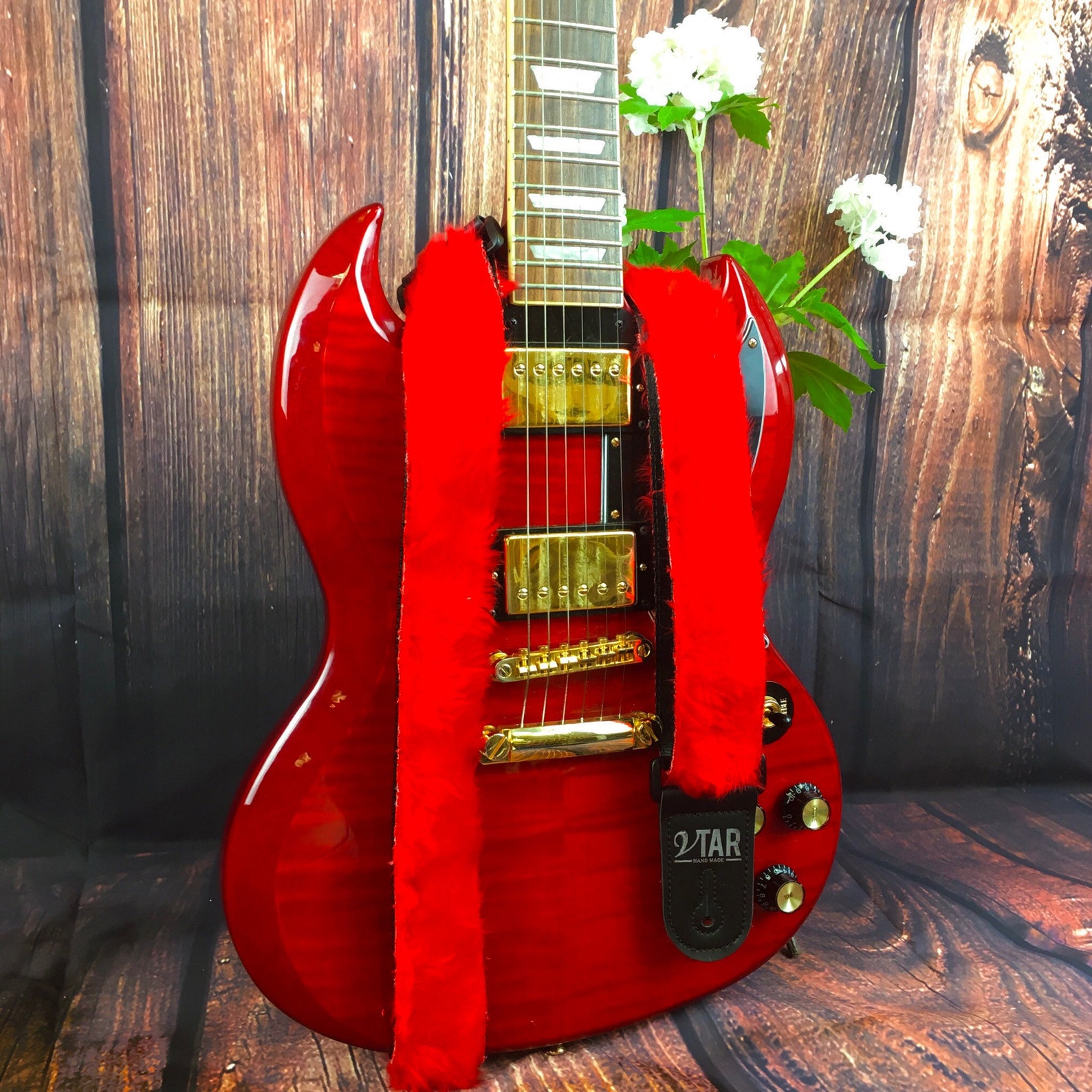 Vtar Soft Fur Design Adjustable Acoustic Electric Guitar Strap Etsy