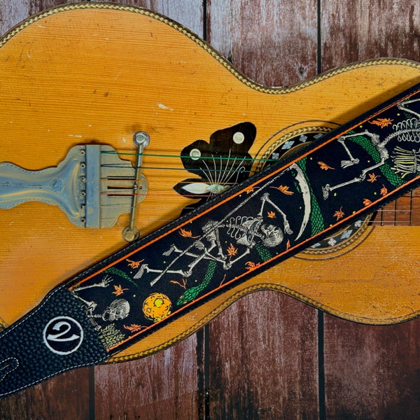 The Harvest Moon Skeleton Strap - Vtar Vegan Guitar Strap