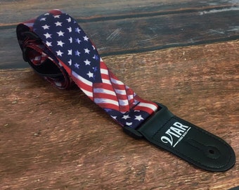 Vtar Vegan UK Made USA American Flag Guitar Strap