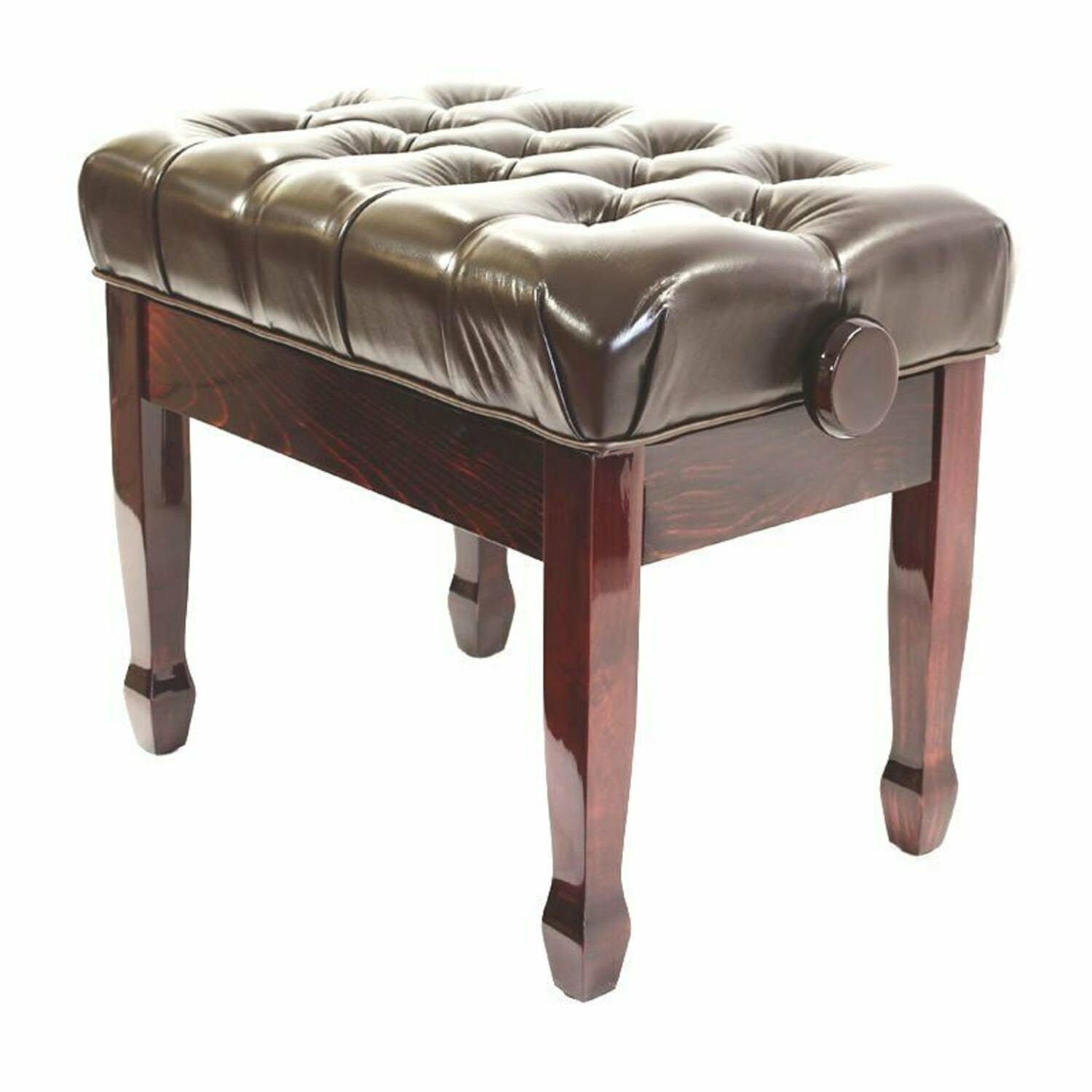 Cadenza Concert Piano Stool Real Leather Polished Mahogany Etsy