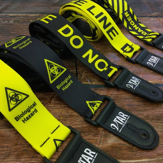 Black and sale yellow guitar strap