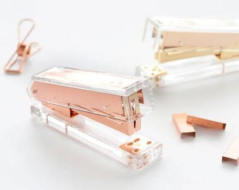Acrylic Stapler Available in Gold or Rose Gold