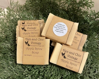 Homemade Soap - Apple Spice - Made with organic ingredients. No Artificial Colors Dyes. Cold Process. Hand, Body, Treat Yourself