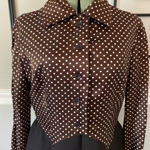 Vintage 1960s Chocolate Brown Power Suit Dress with Matching Jacket and Tie image 8