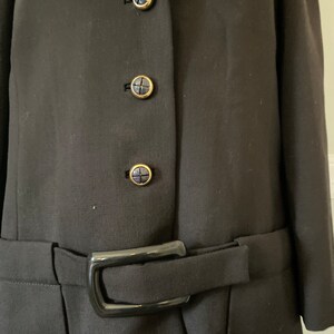 Vintage 1960s Chocolate Brown Power Suit Dress with Matching Jacket and Tie image 4