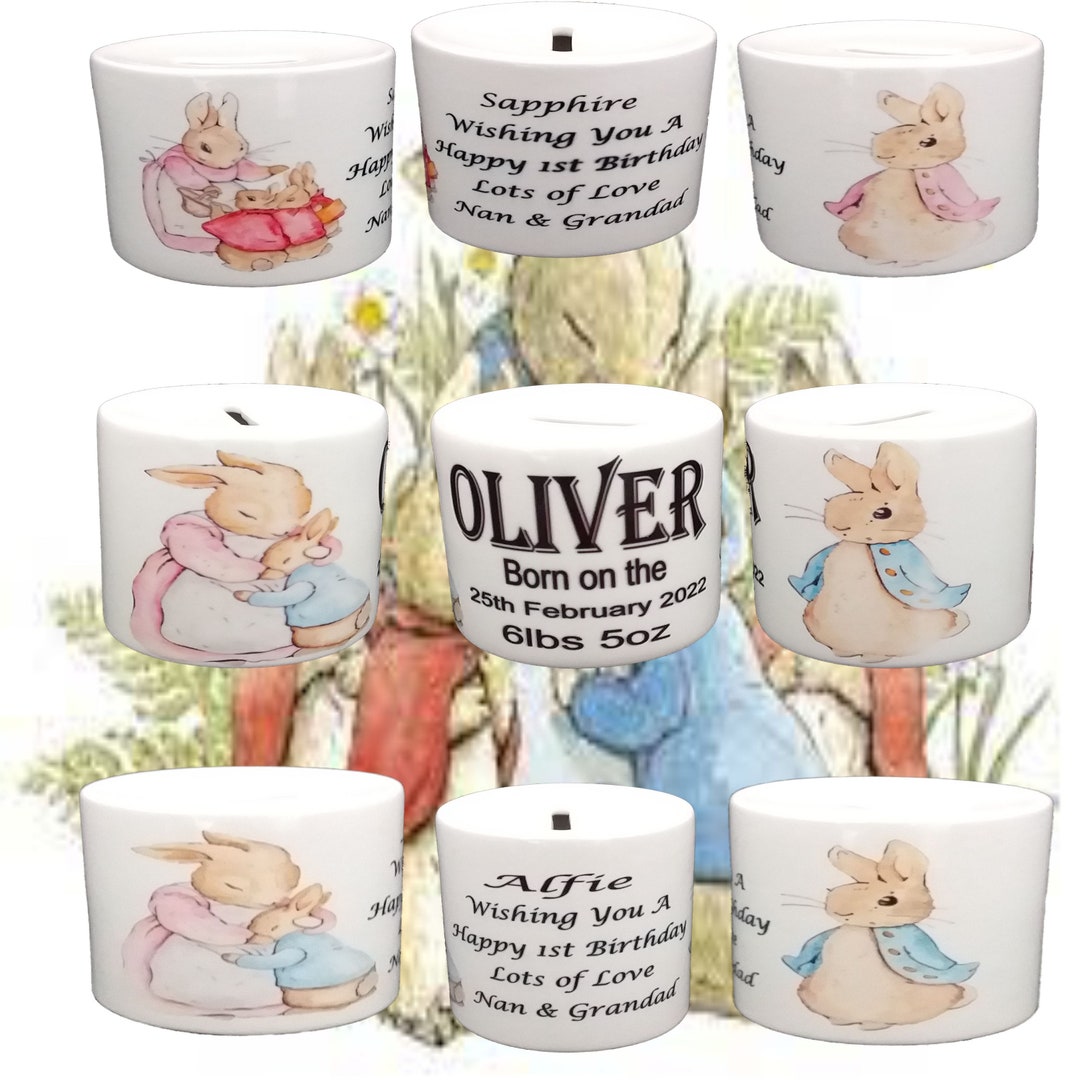 Personalised Peter Rabbit Money Box Beatrix Potter Nursery Etsy