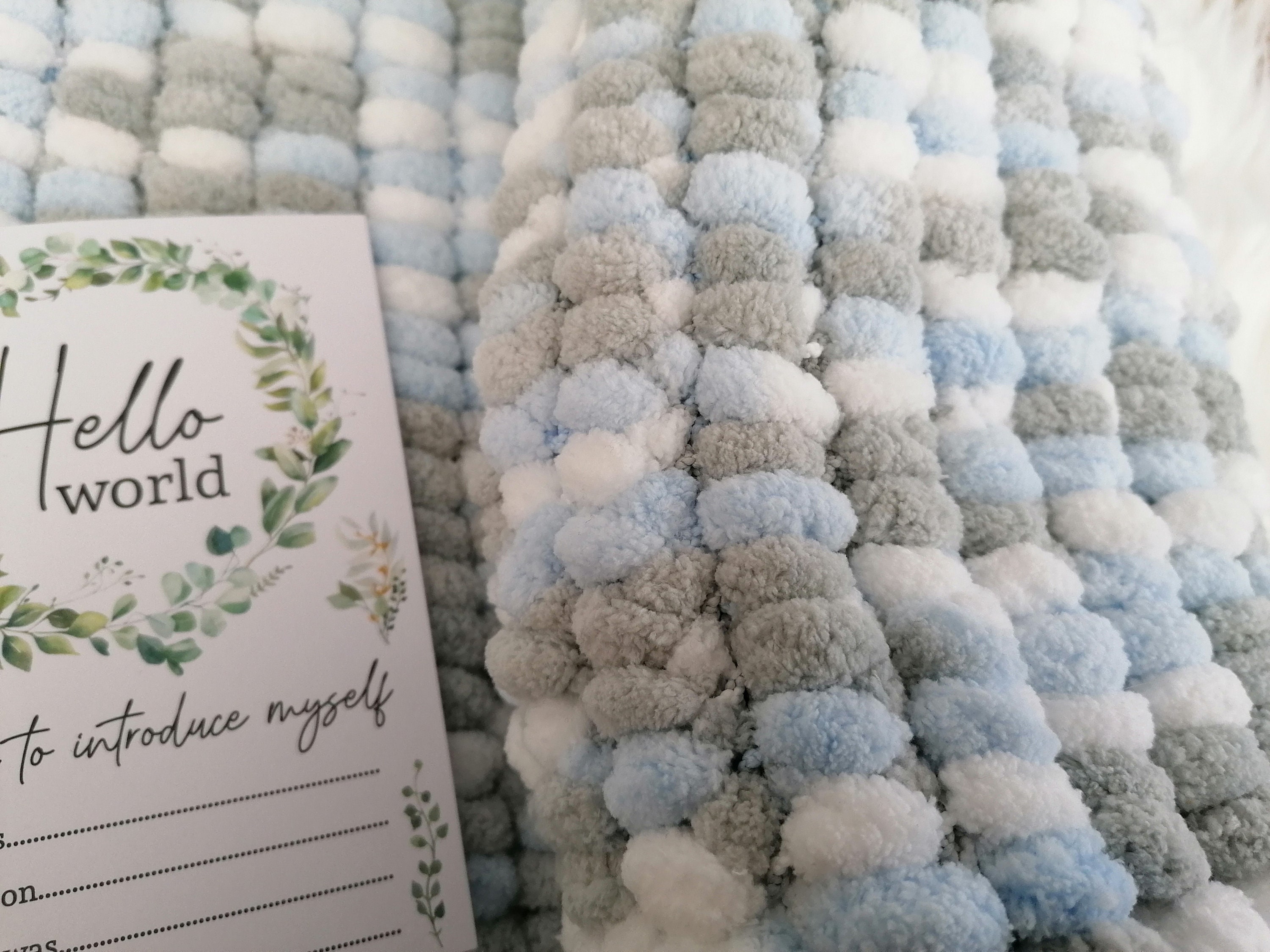 Beautiful Soft Marshmallow/pom Pom Baby Blanket for Baby Boy Etsy UK