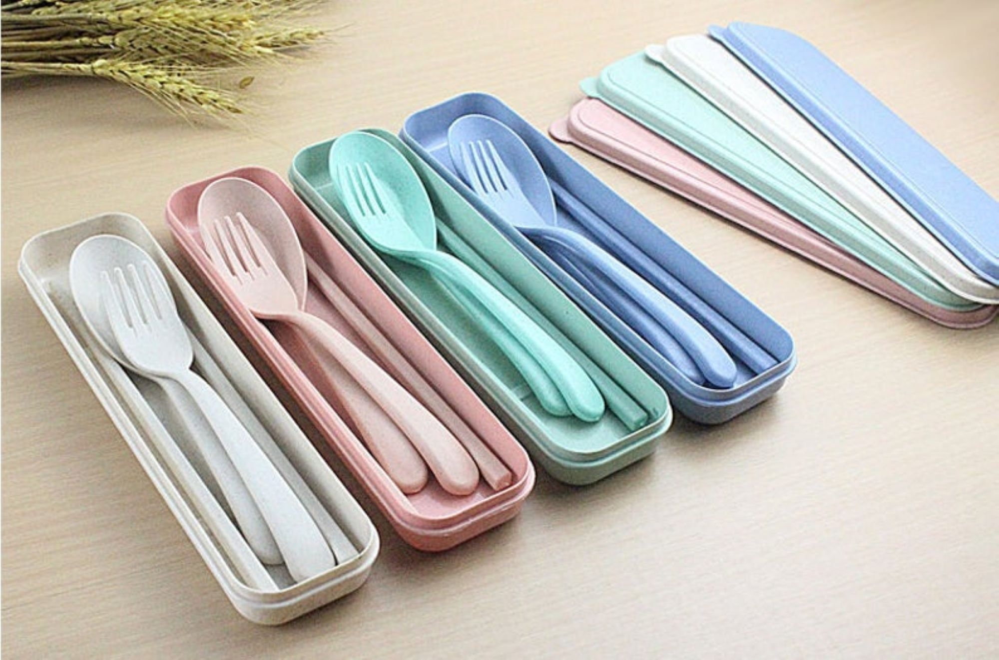 Personalised Lunchbox Wheat Straw Cutlery Set Eco Friendly Etsy