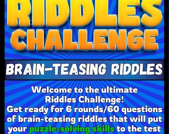 Riddles Challenge Powerpoint Game, Family Fun Game Night, Games for Family, Riddle Quiz Virtual Quiz Night, Riddles and Brain Teasers