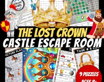Printable Medieval Castle Escape Room For Kids, Birthday Party Games, Kids Puzzles, Printable Party Games, Kids Escape Room