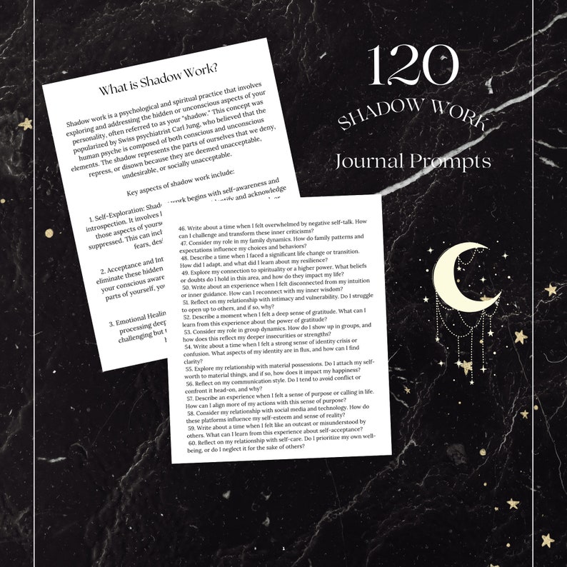 120 Shadow Work Journal Prompts - Inner Self Exploration, Emotional ...
