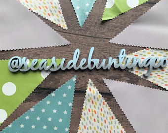 Outdoor Bunting Decor Oilcloth Handmade Nursery Turquoise Teal Gingham