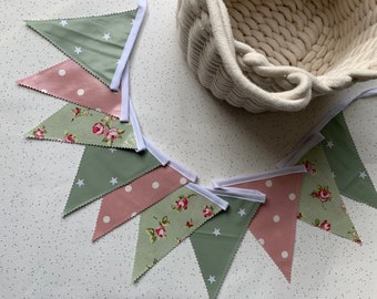 Handmade Outdoor Waterproof Bunting Oilcloth Dark Beautiful Birds Dunelm Mill White Single or Double Sided
