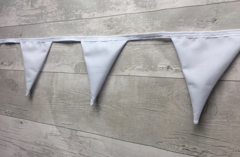 Handmade Garland Double Sided Cotton Bunting Pure White Wedding