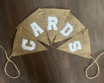 Hessian Wedding Bunting Cards Garland Baby Shower Christening