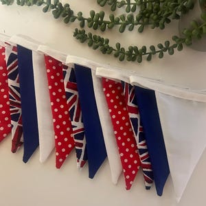 Garland Double Sided Cotton Bunting | Kings Coronation Street Party | Union Jack U.K Flag V E Day 80   | All Lengths