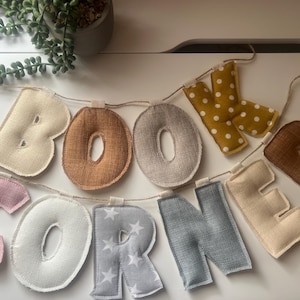 Padded Garland Banner Bunting Letters Classroom Books Book Corner Calm Reading Welcome Sign - Spots & Stripes