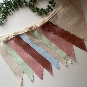 Outdoor Handmade Waterproof Garden Bunting - Outdoor  Single or Double Sided   - Garland - Banner - Neutral Boho