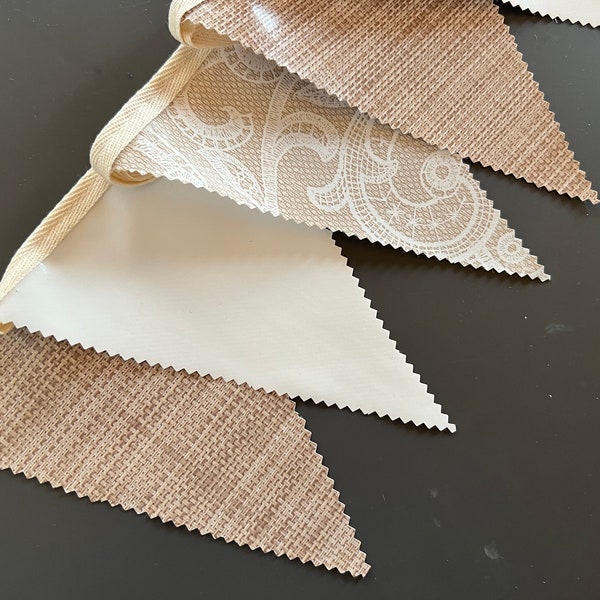 Bunting extérieur imperméable à la main | Hessian & Dentelle Designs