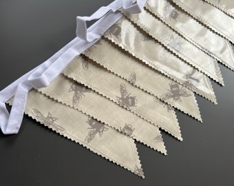 Blue And White Striped Fabric Bunting - 10 Metres - Bunting Warehouse