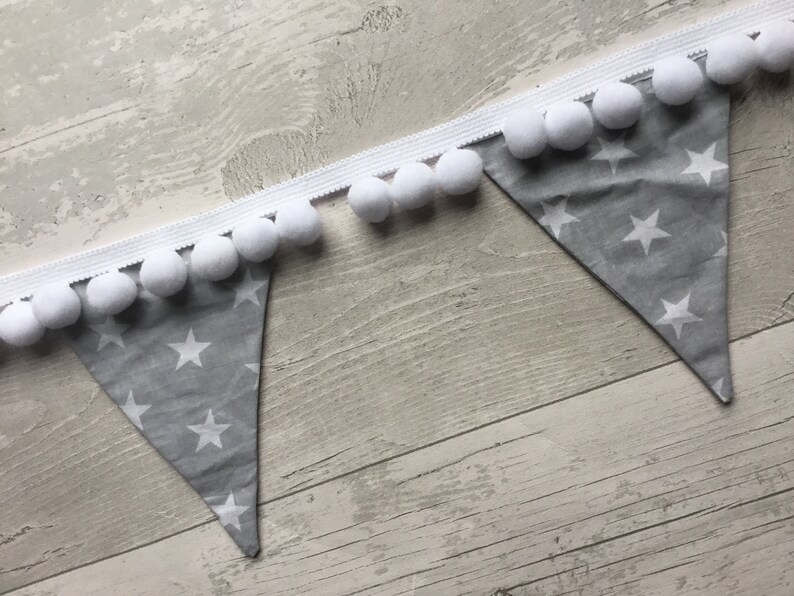 Handmade Garland Double Sided Cotton Bunting Pure White Wedding