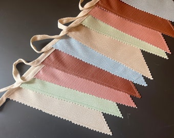 Handmade Outdoor Waterproof Bunting | Vintage Blue Honey Neutral