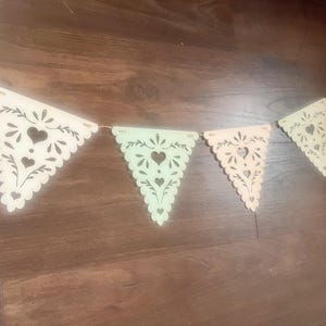 Chalk Painted Large Wooden Heart Bunting Wedding Baptism Decoration 48 Colours Available