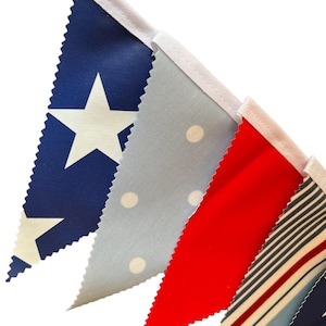 Outdoor Handmade Waterproof Garden Bunting - Outdoor  Single or Double Sided   - Garland - Banner - USA Stars Stripes Spots