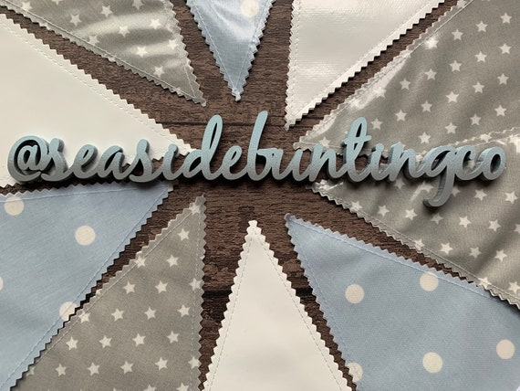 Outdoor Bunting Decor Waterproof Oilcloth Handmade Nursery Baby Pink Dot /& Star