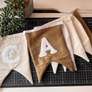 Personalised Swallowtail Bunting Extra Large Flags Name  Double Sided - Banner - Garland - Neutral