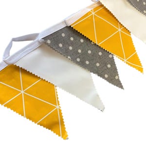 Outdoor Handmade Waterproof Garden Bunting - Outdoor  Single or Double Sided   - Garland - Banner - Yellow Geo Spots